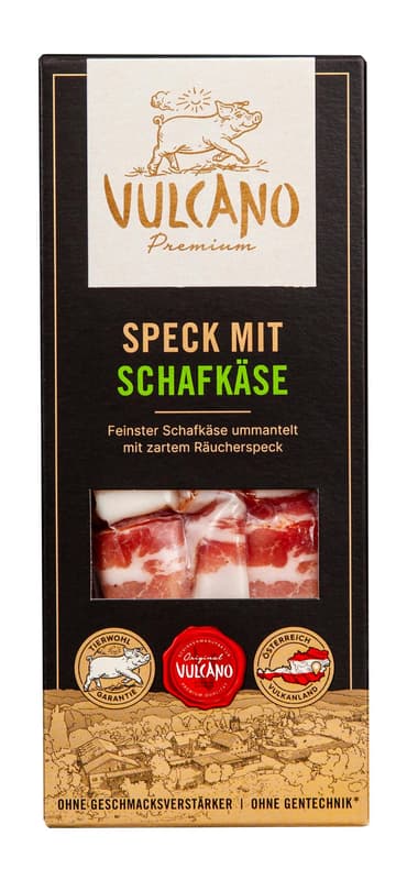 Vulcano sheep's cheese wrapped in bacon