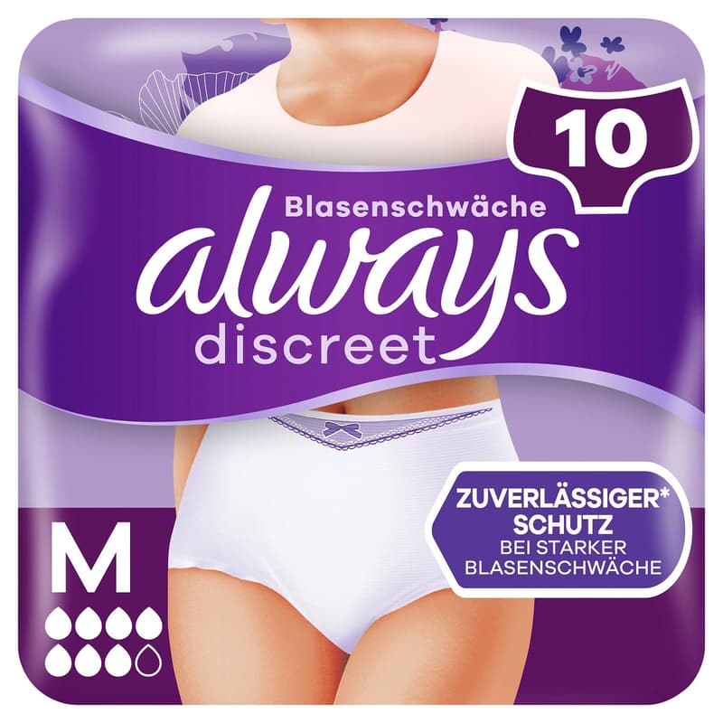 Always Discreet Inkontinenz-Höschen Für Frauen, M