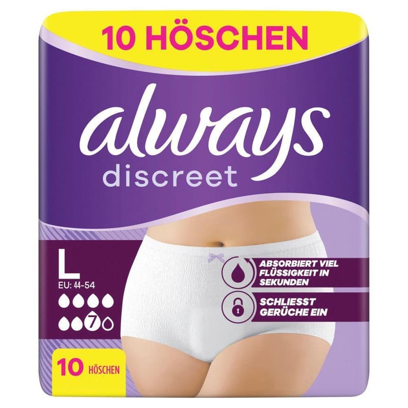 Always Discreet Incontinence Panties For Women, L