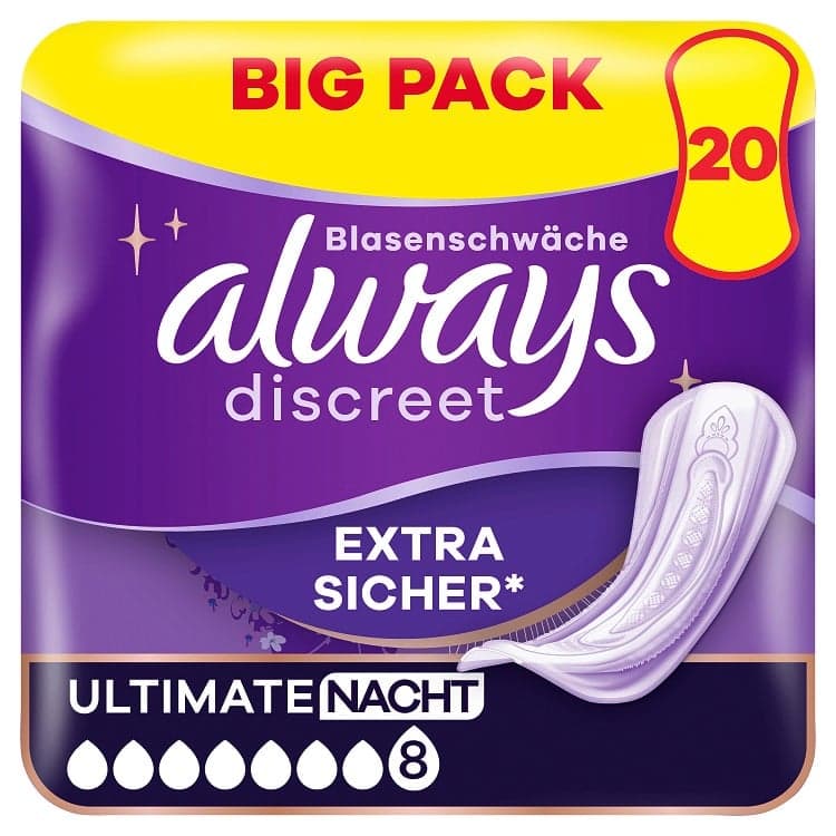 Always Discreet Inkontinenzeinlagen Für Frauen Ultimate Nacht