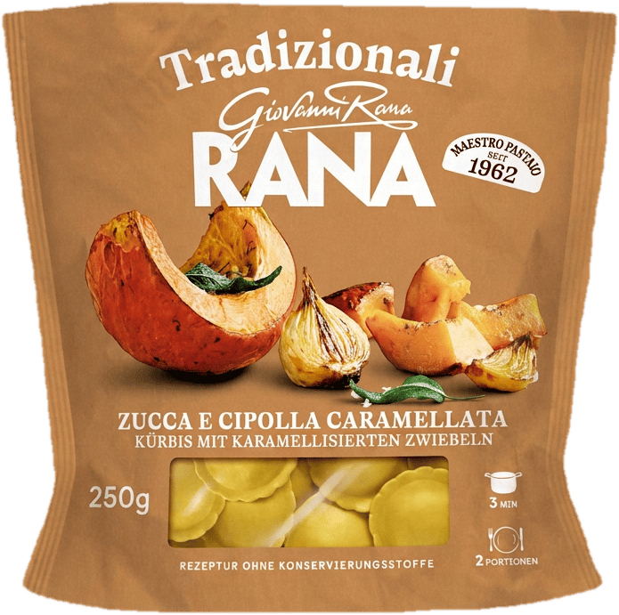 Rana Ravioli Kürbis mit karamellisierten Zwiebeln