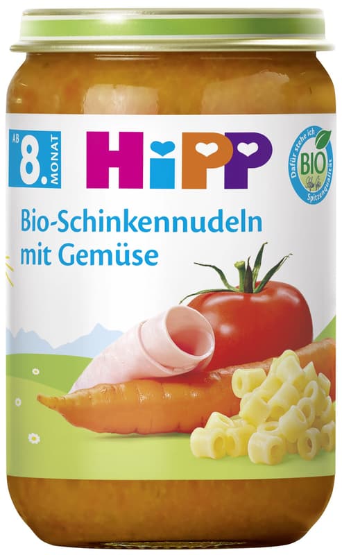 HiPP BIO-Schinkennudeln mit Gemüse, ab dem 8. Monat