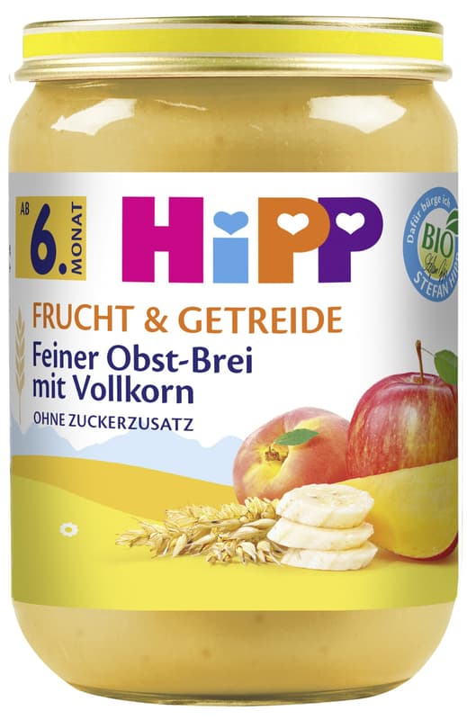 HiPP BIO Feiner Obst-Brei mit Vollkorn, ab dem 6. Monat