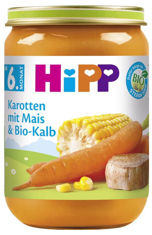 HiPP Karotten mit Mais und BIO-Kalb, ab dem 6. Monat