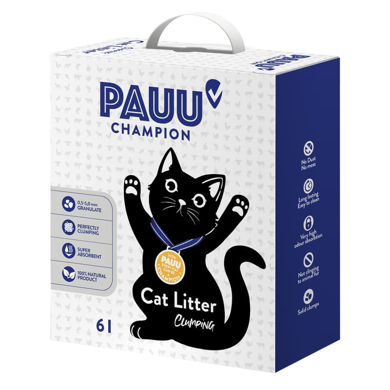 PAUU Clumping cat litter in a box - ultra granulate