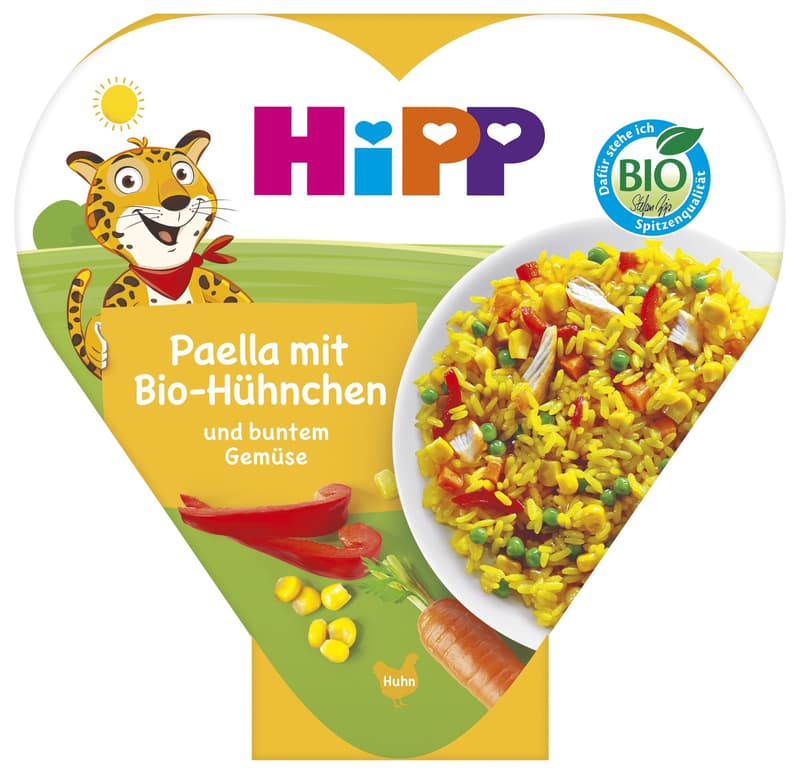 HiPP Paella mit Bio-Hühnchen und buntem Gemüse , 1+