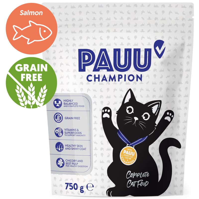 PAUU Champion grain-free granules with fresh salmon for cats