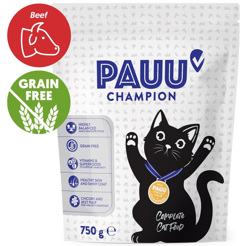 PAUU Champion grain-free granules with fresh beef for cats