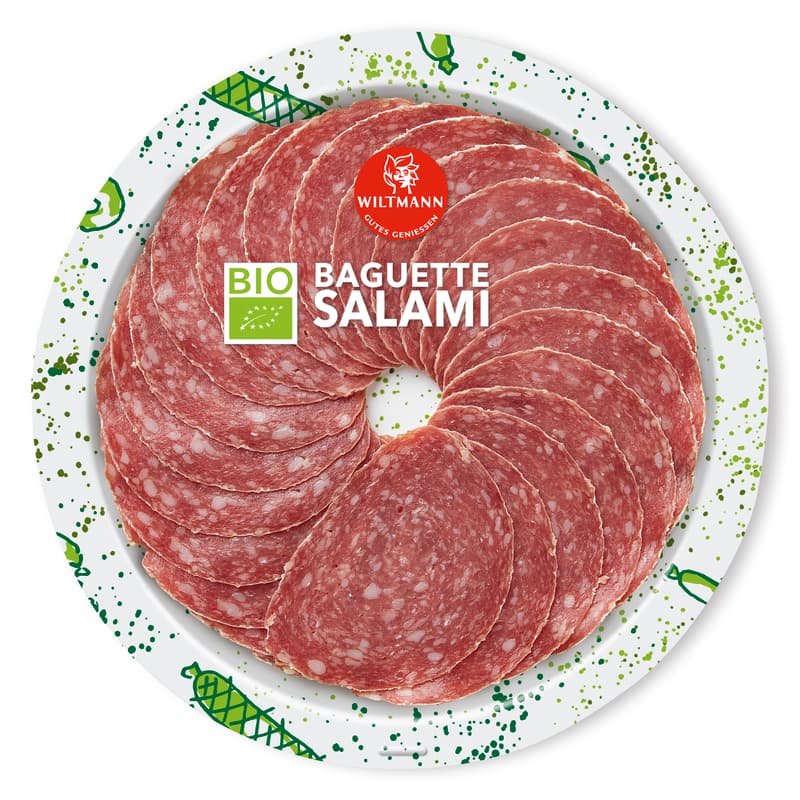 Wiltmann BIO Baguette Salami geschnitten
