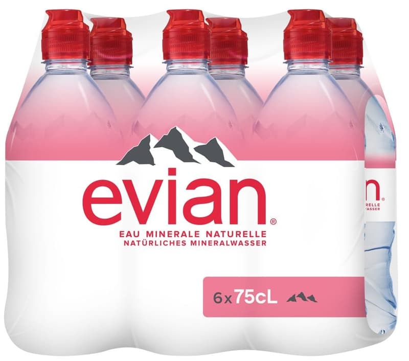 Evian natural mineral water PET 6X0.75l