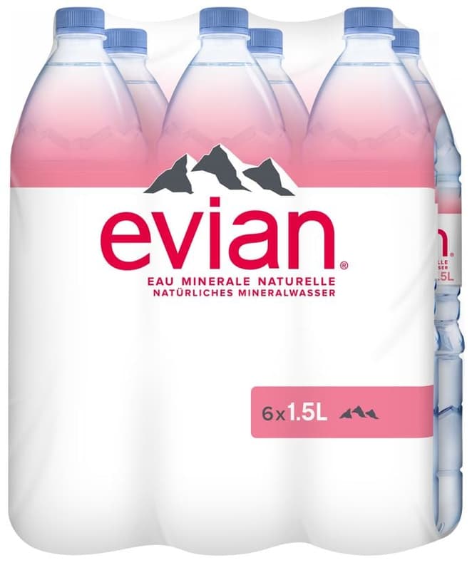Evian natürliches Mineralwasser PET 6x1,5l (EinwegPFAND)