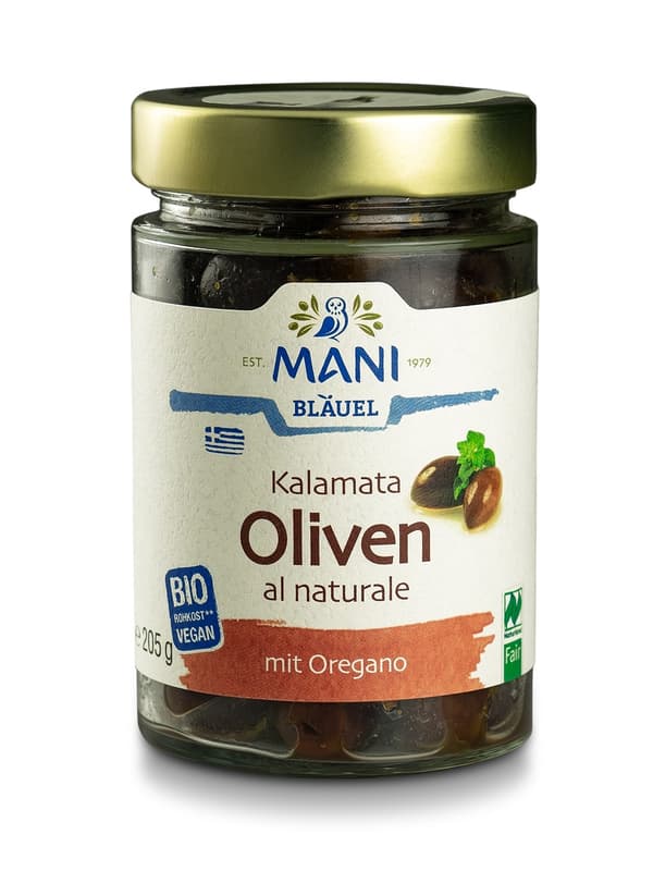MANI Bläuel BIO Kalamata Oliven al naturale