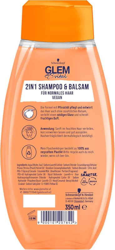 Glem Vital Shampoo Pfirsichöl 2in1