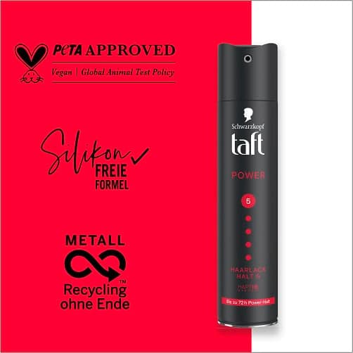 taft Hairspray Power Hold 5 Black Red