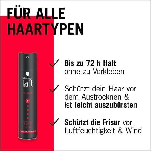 taft Hairspray Power Hold 5 Black Red