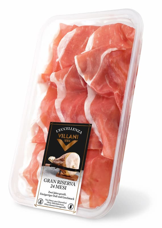 Villani Prosciutto Crudo Gran Reserv 24 Monate gereift geschnitten