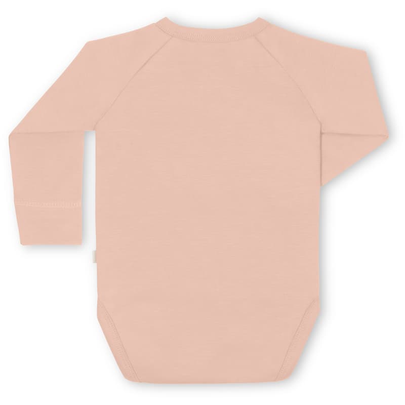 Herr und Frau Klein long-sleeved wrap-around body Milla in organic jersey powder pink 0-3M