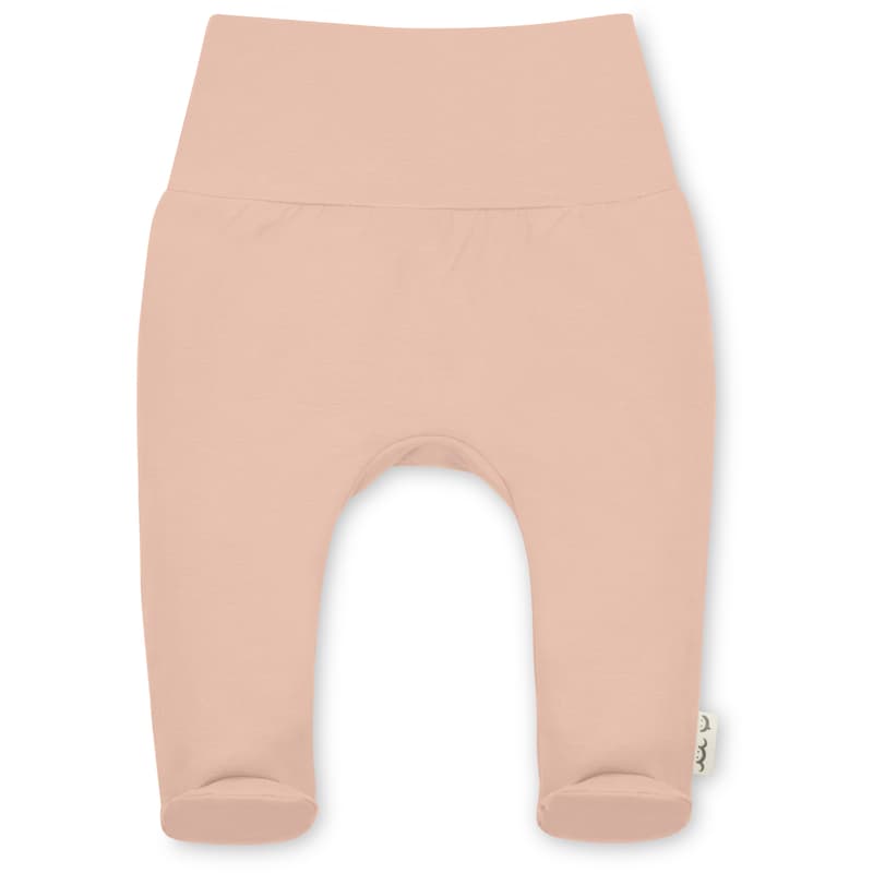 Herr und Frau Klein trousers with feet Gilbert in organic jersey powder pink 3-6M