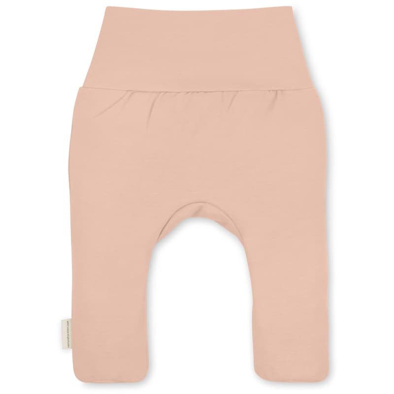 Herr und Frau Klein trousers with feet Gilbert in organic jersey powder pink 3-6M