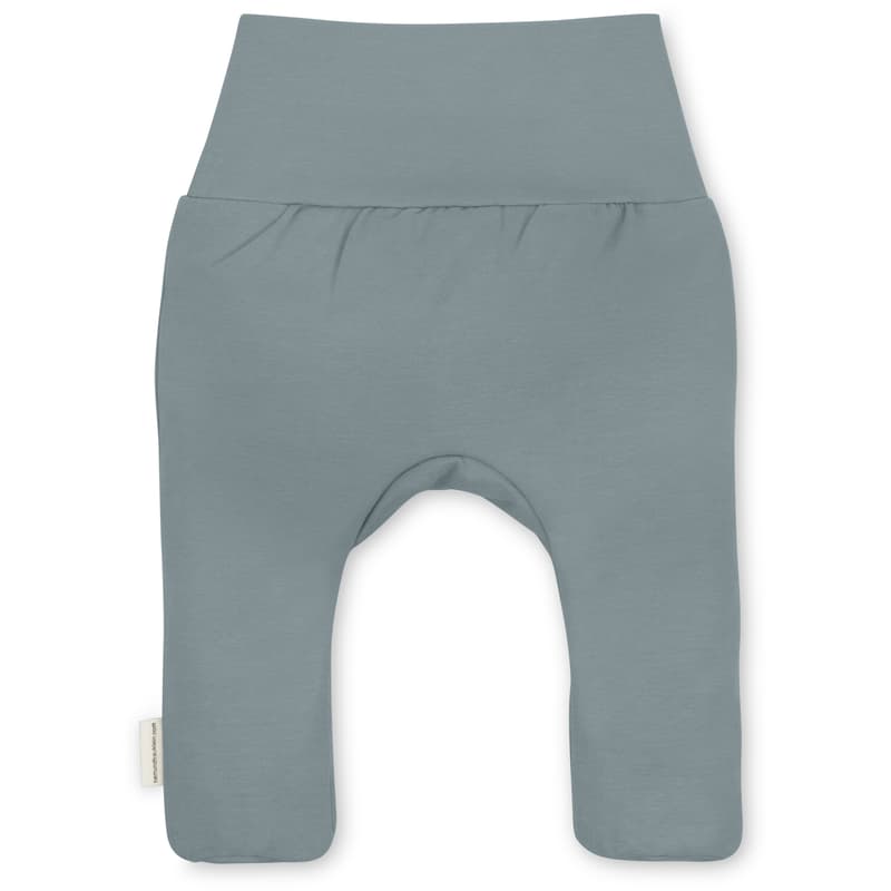 Herr und Frau Klein trousers with feet Gilbert in organic jersey dove blue 3-6M