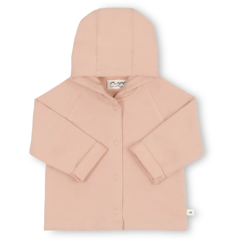 Herr und Frau Klein hooded jacket Lennard in organic sweat powder pink 3-6M