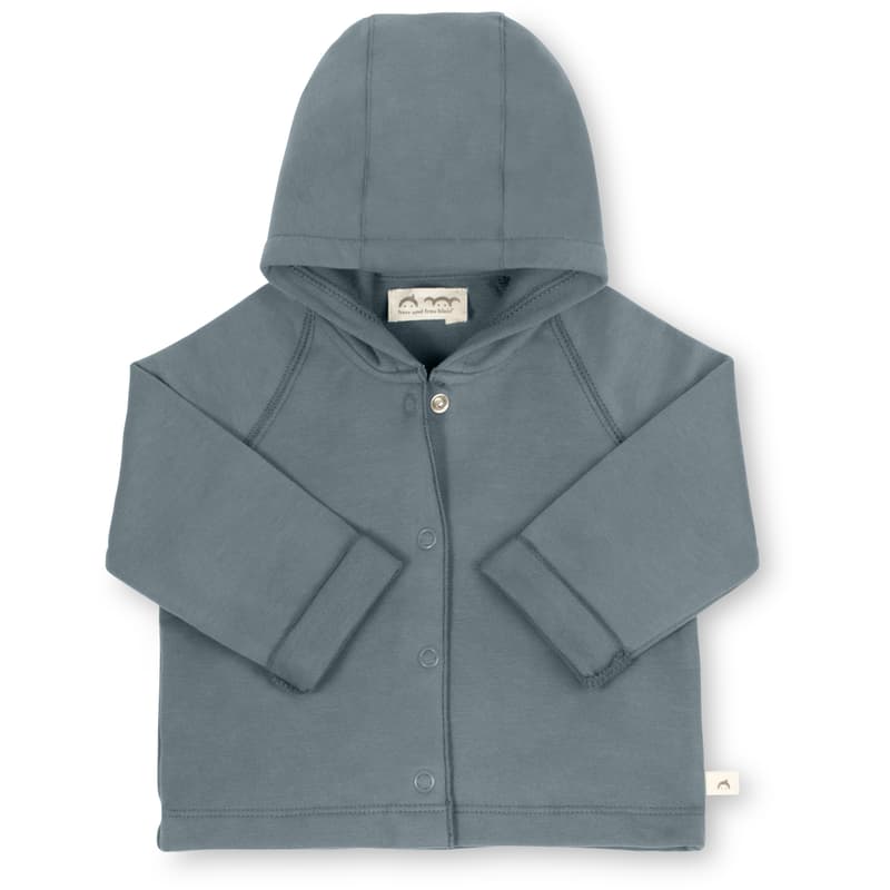 Herr und Frau Klein hooded jacket Lennard in organic sweat dove blue 0-3M