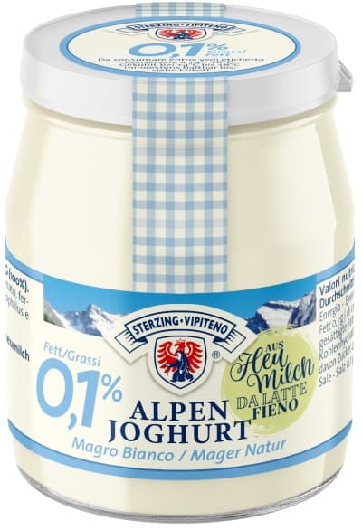 Sterzinger Heumilch Joghurt Mager 0,1% im Glas