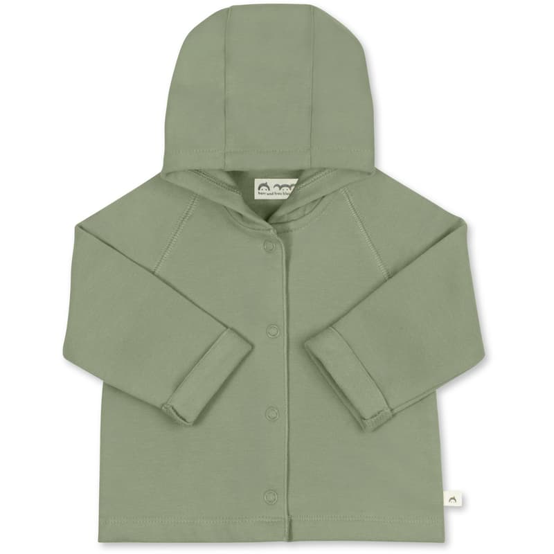 Herr und Frau Klein hooded jacket Lennard in organic sweat sage green 0-3M