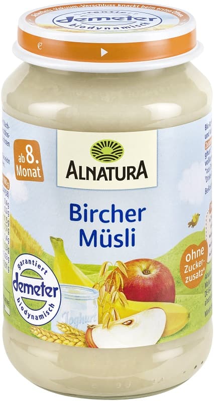 Alnatura BIO apple-banana fruit preparation with yoghurt and wholemeal flakes, heat-treated 