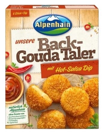 Alpenhain Back - Gouda Taler mit Hot Salsa Dip