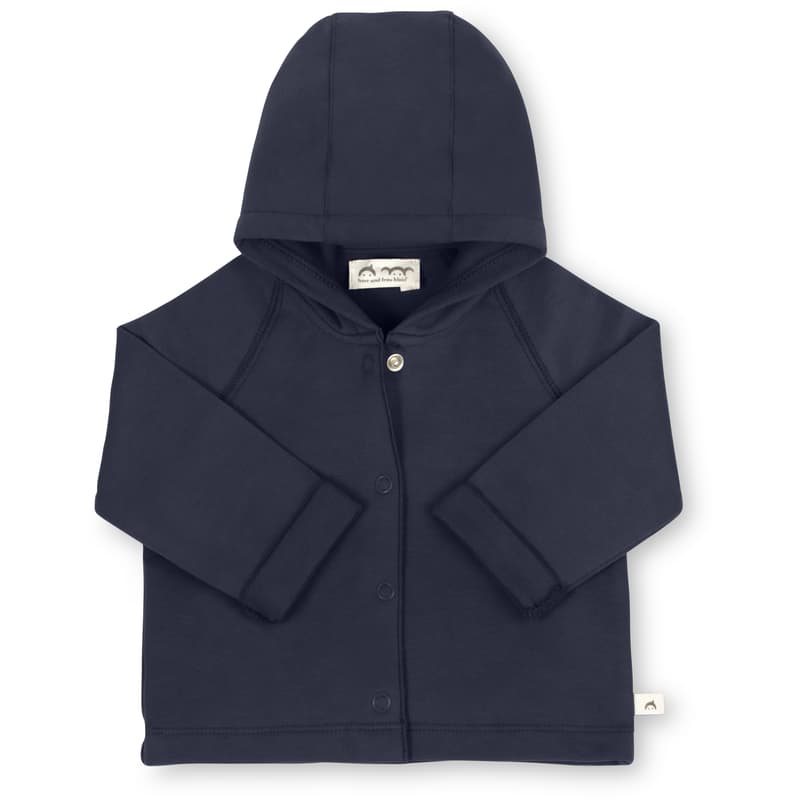 Herr und Frau Klein hooded jacket Lennard in organic sweat midnight blue 3-6M