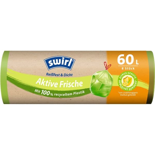 SWIRL Active Fresh Citrus System bin liners 60L, 8 bags