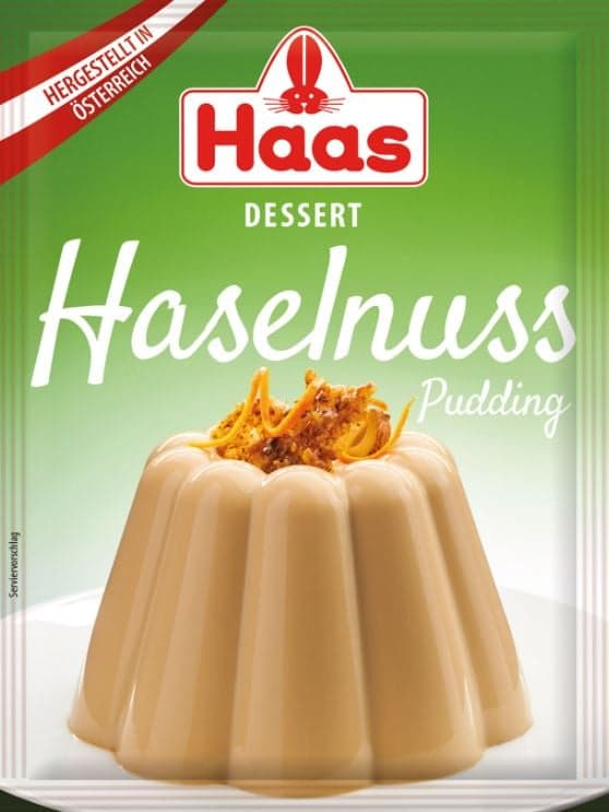 Haas Pudding Haselnuss Geschmack 3 x 37g