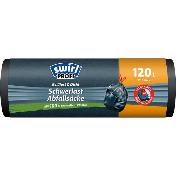 SWIRL Profi heavy duty bag with drawstring 120L, 12 bags