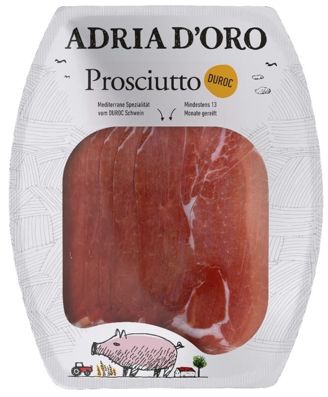 Adria D'oro Duroc Prosciutto geschnitten
