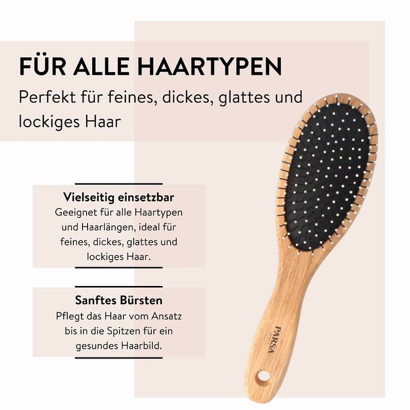 Parsa Beauty hairbrush natural rubber large oval