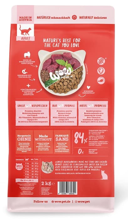 WOW CAT ADULT Trockenfutter Rind