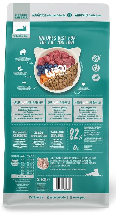 WOW CAT SENIOR dry food lamb