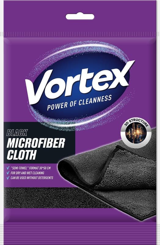 Vortex Mikrofasertuch Semi-Towel Schwarz