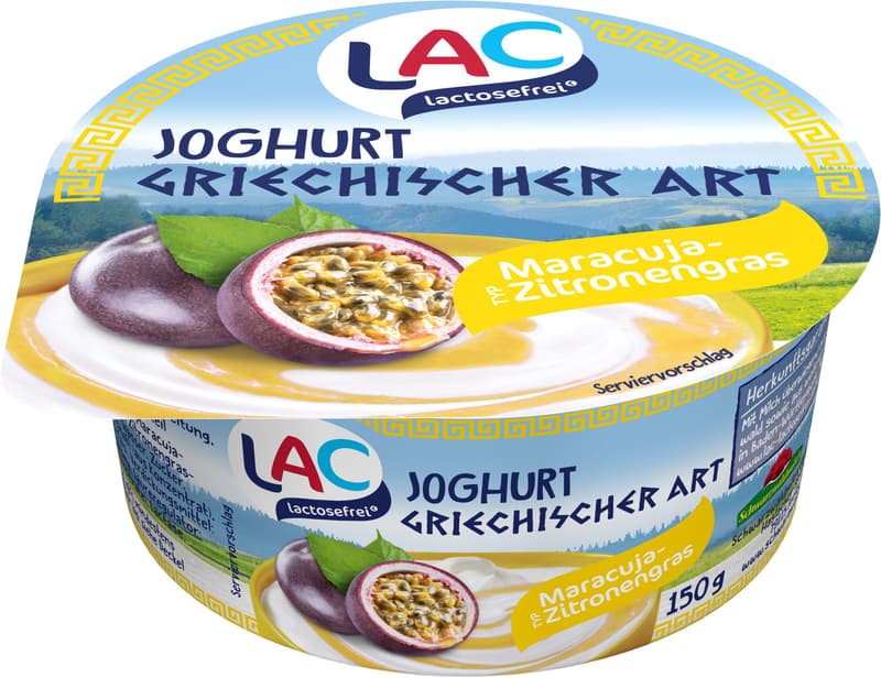 LAC laktosefreies Joghurt Griechische Art Maracuja-Zitronengras