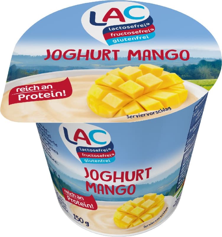 LAC laktosefreier + fructosefreier Fruchtjoghurt Mango