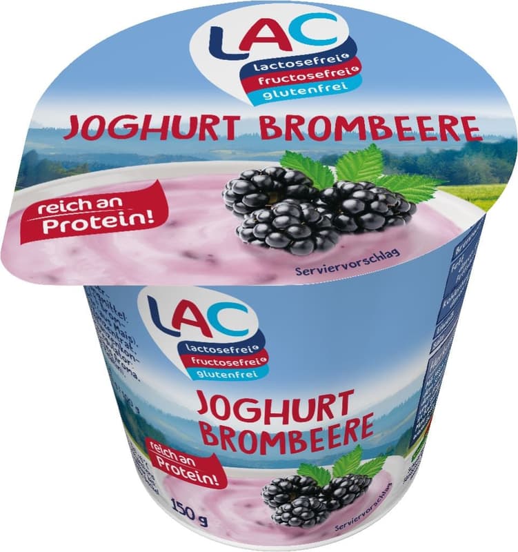 LAC laktosefreier + fructosefreier Fruchtjoghurt Brombeere