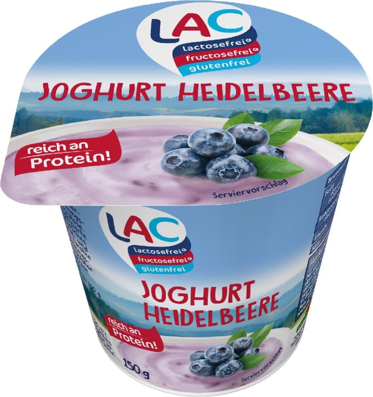 LAC laktosefreier + fructosefreier Fruchtjoghurt Heidelbeere