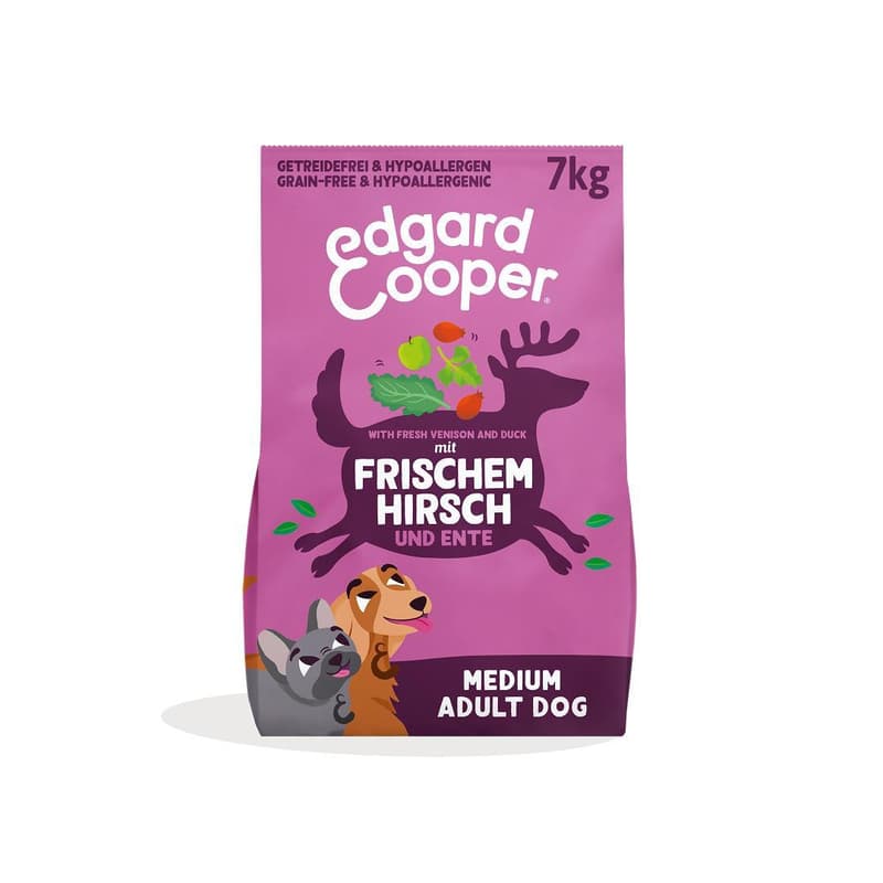 Edgard & Cooper Frischer Hirsch & Ente Trockenfutter M 7kg