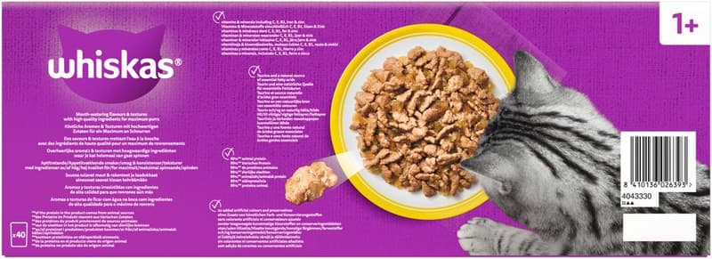 Whiskas Frischbeutel Geflügel Auswahl in Gelee 1+ MEGAPACK 40er