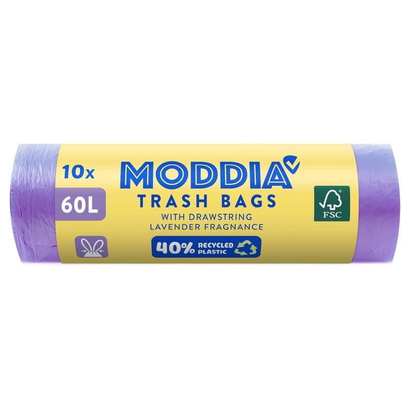 Moddia Müllbeutel lila mit Zugband, mit Duft, 60 Liter