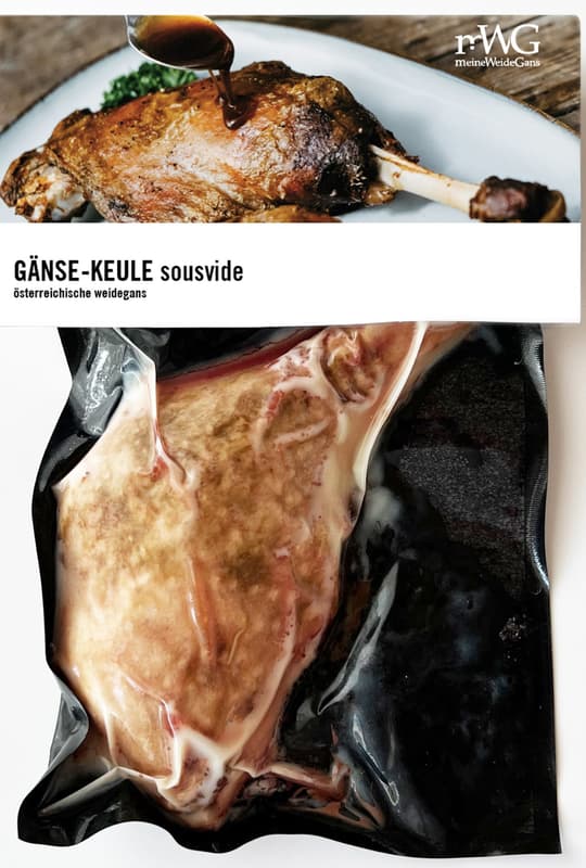 meineWeideGans Keule sous vide vorgegart