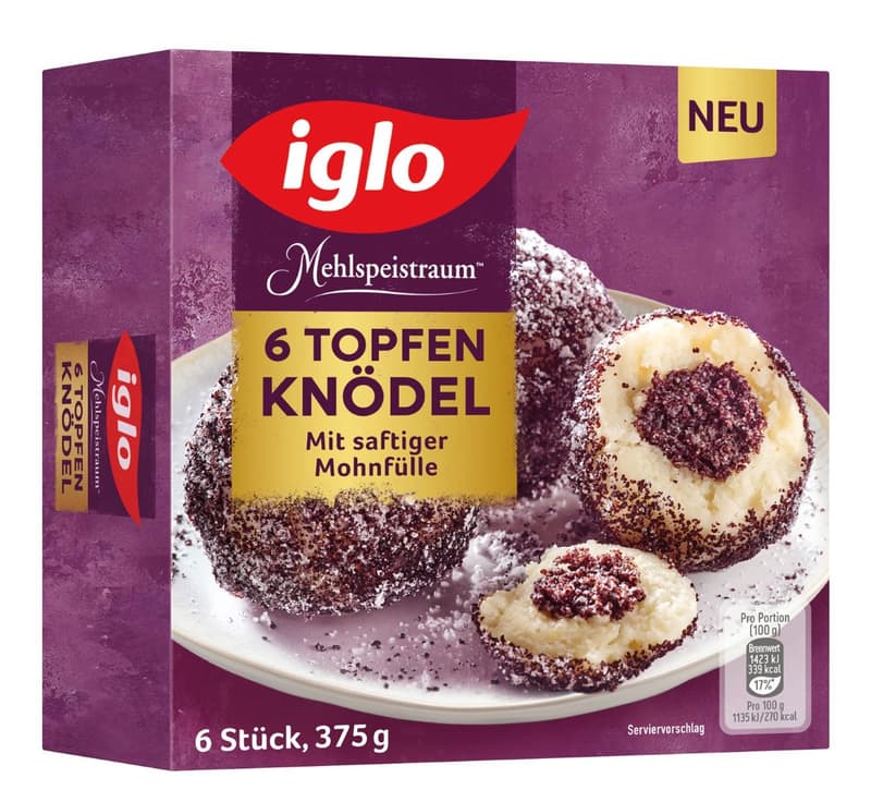 Iglo poppy seed curd dumplings