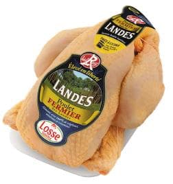 Französisches Label Rouge Les Landes Maispoularde im Ganzen