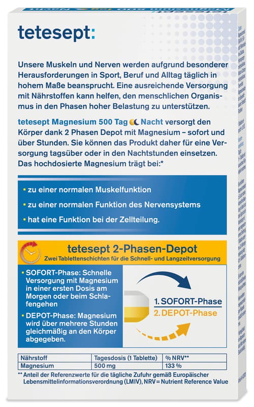 tetesept Magnesium 500 Day Night